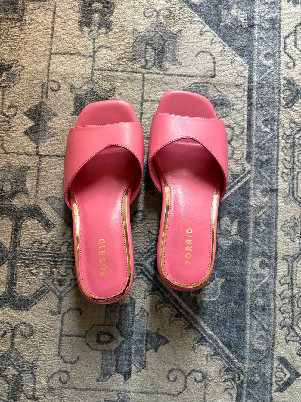 torrid Coral Pink Slide Block Heel Mules